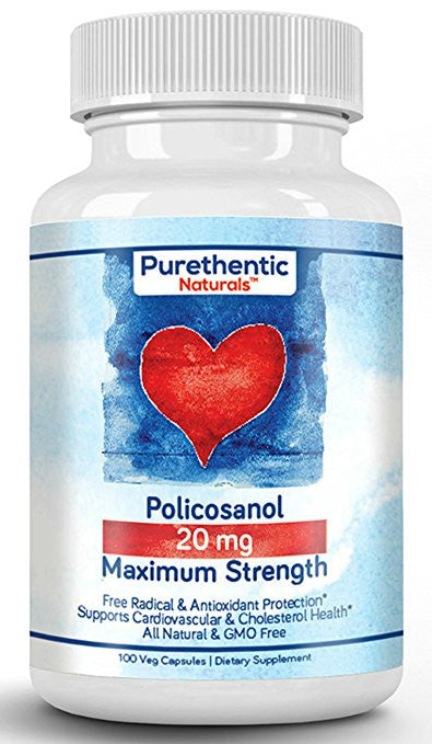Purethentic Naturals Policosanol 20mg Premium - 100 Vcaps